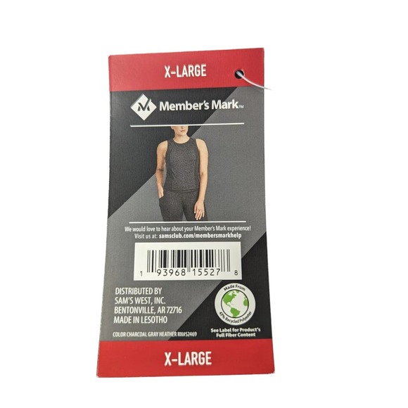 Member's Mark Women's Soft Rib Cropped Tank Size XL Charcoal Gray Heather - Picture 8 of 8